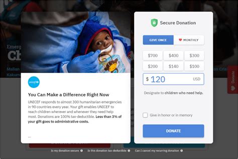 donation page example